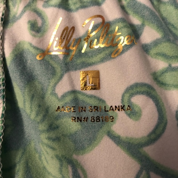 EUC Lilly Pultizer Pj Knit Set Fiddle Leaf Green Lil Escape Plan Wore Once - Picture 7 of 8